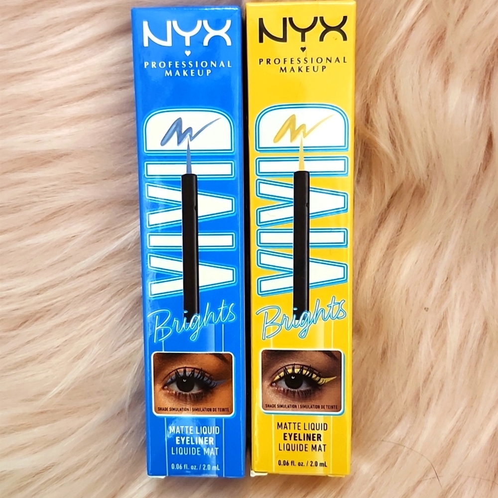 Brand NEW 2CT BUNDLE NYX VIVID BRIGHTS MATTE LIQUID EYELINER